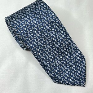 Wild Ties Fun Blue/White Anchor Men's Necktie. 100% Microfiber. Sailing Themed